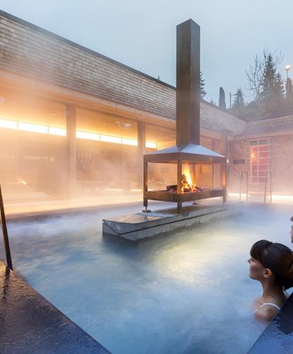 The Heated Outdoor Pool with Fireplace