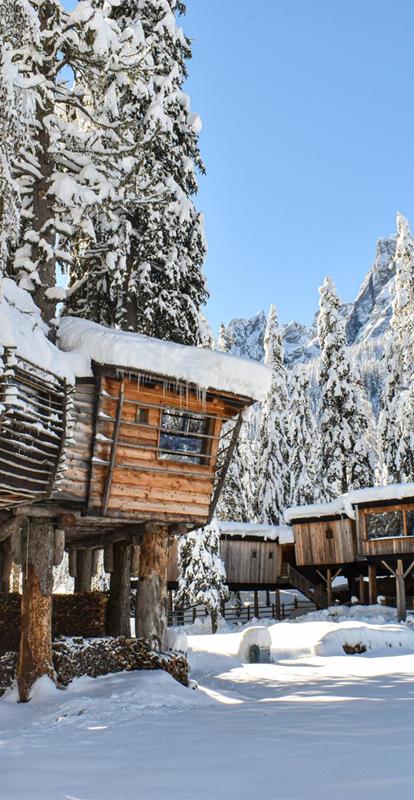 Baumhaus im Winter