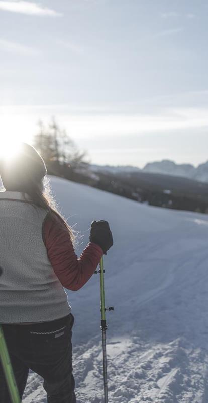 Winter hiking in the Dolomites