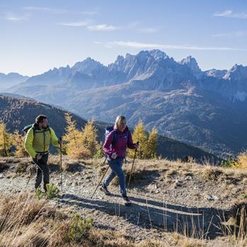 Autumn hike in the Dolomites of Sesto