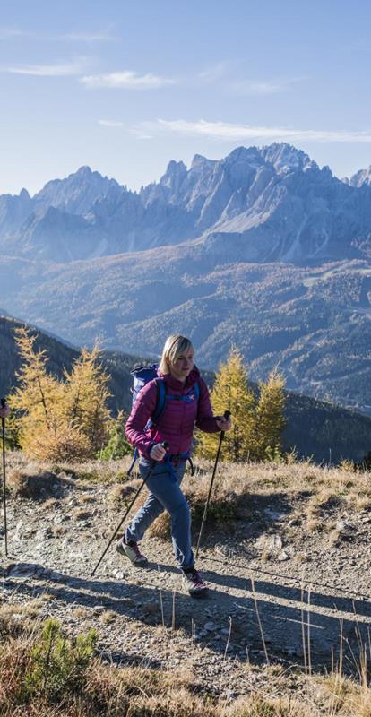 Autumn hike in the Dolomites of Sesto