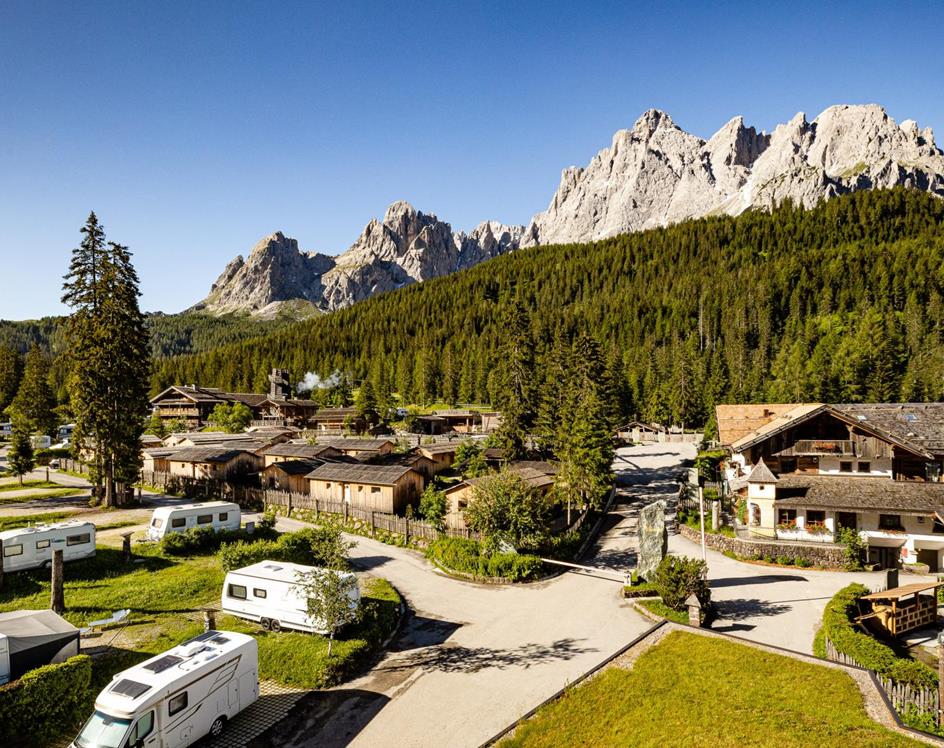 View of the Dolomites in summer