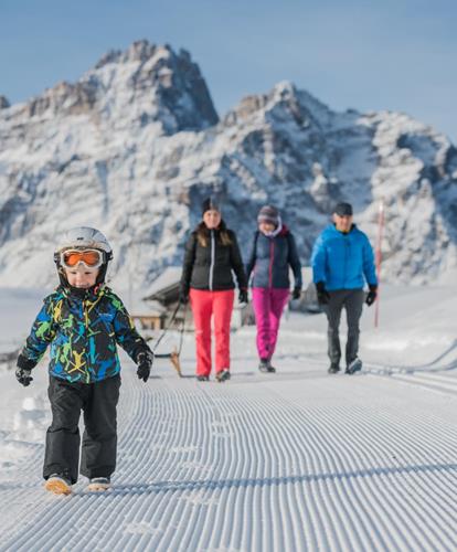 A family winter hike