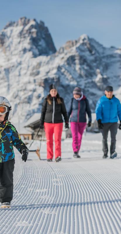 A family winter hike