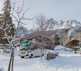 The Dolomites of Sesto in winter