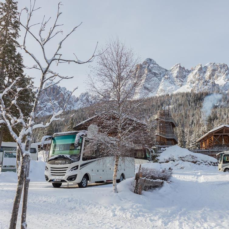 The Dolomites of Sesto in winter